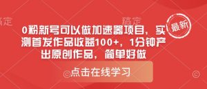 0粉新号可以做的加速器项目，实测首发作品收益100+，1分钟产出原创作品，简单好做-KJ分享