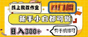 线上批改作业 0门槛 新手小白都可做 日入300+ 有手机即可-KJ分享
