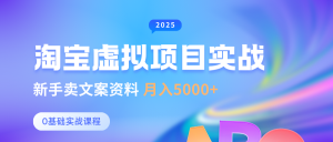 0基础淘宝虚拟项目垂直玩法，新手卖文案资料，月入5000+-KJ分享