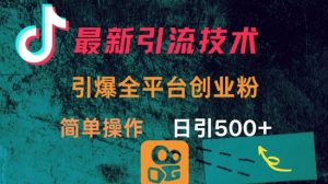 最新引流方法，引爆全平台的一个创业粉，简单操作日引300+-KJ分享