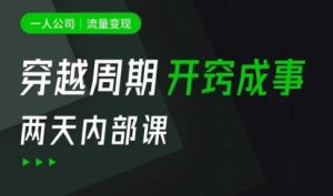 一人公司：流量变现课，一人公司的方法模型拆解， 拆解富人思维，流量思维，小老板思维等-KJ分享