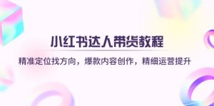 小红书达人带货教程:精准定位找方向,爆款内容创作,精细运营提升-KJ分享