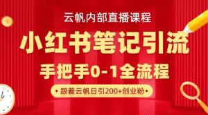云帆内部直播课·小红书笔记引流，手把手从0-1全流程-KJ分享