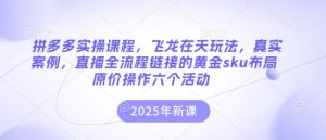 拼多多实操课程,飞龙在天玩法,真实案例,直播全流程链接的黄金sku布局原价操作六个活动-KJ分享