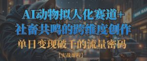 单日变现破千的流量密码，AI动物拟人化赛道+社畜共鸣的跨维度创作-KJ分享