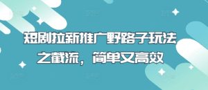 短剧拉新推广野路子玩法之截流，简单又高效-KJ分享