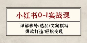 小红书0-1实战课(2023-2025)，详解养号/选品/文案撰写/爆款打造/轻松变现-KJ分享