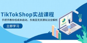 TikTokShop实战课程,手把手教你低成本启动,东南亚无货源玩法全解析-KJ分享