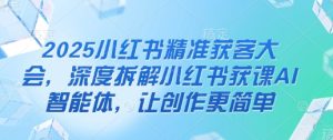 2025小红书精准获客大会，深度拆解小红书获课AI智能体，让创作更简单-KJ分享
