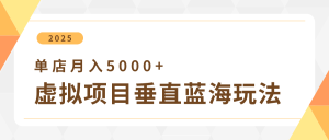 4月虚拟项目垂直玩法，冷门爆品+垂直蓝海，单店月入5000+-KJ分享