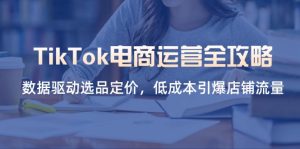 TikTok电商运营全攻略，数据驱动选品定价，低成本引爆店铺流量-KJ分享
