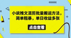 小说推文混剪批量搬运方法,简单粗暴,单日收益多张-KJ分享