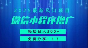 微信小程序撸广，最新风口项目，日入300+ 免费分享 可批量操作 小白可…-KJ分享