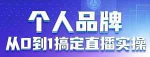 个人品牌：从0到1搞定直播实操，用直播为你的个人品牌赋能，六大实操板块，放大个人影响力-KJ分享