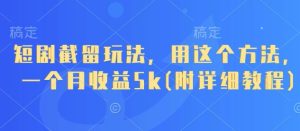 短剧截留玩法,用这个方法,一个月收益5k(附详细教程)-KJ分享