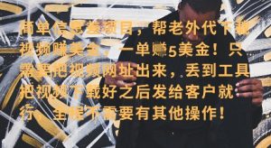 零门槛挣美金,海外视频代下服务,单笔收益40+,小白也能轻松上手-KJ分享