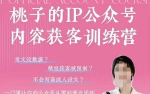 桃子IP公众号内容获客训练营(第3期),一门让你公众号从0到商业闭环的课程-KJ分享