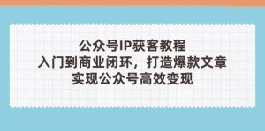 公众号IP获客教程,从入门到商业闭环,打造爆款文章,实现公众…-KJ分享