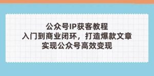 公众号IP获客教程(第3期),从入门到商业闭环,打造爆款文章,实现公众号高效变现-KJ分享