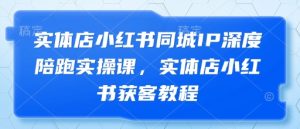 实体店小红书同城IP深度陪跑实操课,实体店小红书获客教程-KJ分享