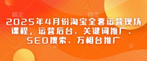 2025年4月份淘宝全套运营现场课程,运营后台、关键词推广、SEO搜索、万相台推广-KJ分享