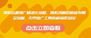 淘系运营推广标准化流程,淘系改版后新品布局全流程,无界推广工具拆解高阶玩法-KJ分享