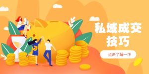 私域成交技巧，帮你从入门到精通，破解四大痛点，快速变现，轻松收钱-KJ分享