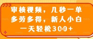 视频审核员,几秒一单,不限时间,不限地点,多做多得,新人小白一天轻松几张+-KJ分享
