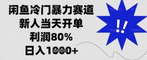 闲鱼冷门暴力赛道,新人当天开单,利润80%,日入1k+-KJ分享