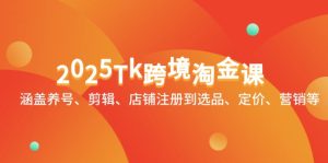2025Tk跨境淘金课:涵盖养号、剪辑、店铺注册到选品、定价、营销等-KJ分享
