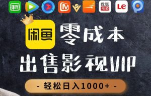 零成本卖影视会员，一天卖出上百单，轻轻松松日入1000+-KJ分享