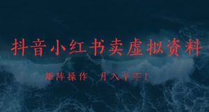 抖音小红书卖虚拟资料，市场需求一直存在，矩阵操作，月入1w+-KJ分享