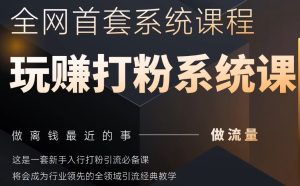 2025行业首套全网全域打粉系统神课,做流量做离钱最近的事,一套新手入行打粉引流必备课-KJ分享