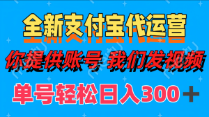全新支付宝代运营你提供账导 我们发视频单号轻松日入300+-KJ分享