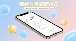 视频号爆款新风口,人生感悟图文这样做,条条播放量直冲 10w+-KJ分享
