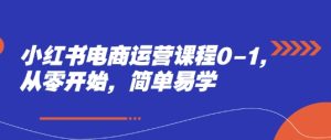 小红书电商运营课程0-1，从零开始，简单易学-KJ分享