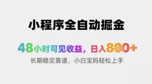 小程序全自动掘金,48小时可见收益,日入8张+长期稳定靠谱,小白宝妈轻松上手-KJ分享