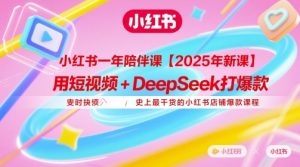 小红书一年陪伴课【2025年新课】,用短视频+deepSeek打爆款,史上最干货的小红书店铺爆款课程-KJ分享