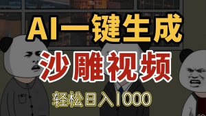 AI一键生成沙雕视频,一条视频千万播放,轻松日入1000-KJ分享