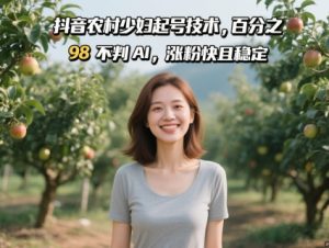 抖音农村少妇起号技术,百分之98不判AI,涨粉快且稳定-KJ分享