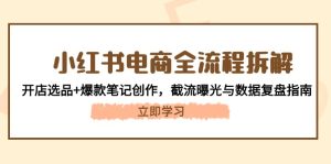 小红书电商全流程拆解：开店选品+爆款笔记创作，截流曝光与数据复盘指南-KJ分享