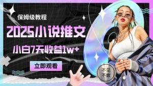 2025小说推文最新玩法,推文保姆级教程,小白7天收益1w+-KJ分享