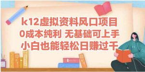 k12虚拟资料风口项目,小白也能轻松日赚四位数-KJ分享