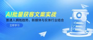 AI批量获客文案实战，普通人拥抱趋势，新媒体与实体行业结合-KJ分享