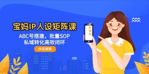 宝妈IP人设矩阵课:ABC号搭建,批量SOP,私域转化高效闭环-KJ分享