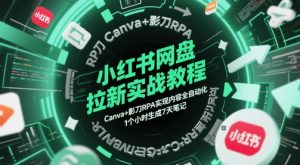 小红书网盘拉新实战教程，Canva+影刀RPA实现内容全自动化，1个小时生成7天笔记-KJ分享