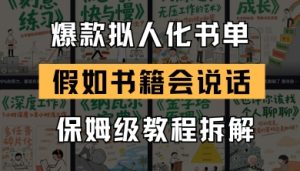 最新爆款拟人化书单玩法，假如书籍会说话，保姆级教程-KJ分享