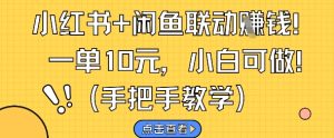 小红书+闲鱼联动挣钱,一单10元,小白可做-KJ分享