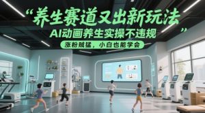 养生赛道又出新玩法，AI动画养生实操不违规，涨粉贼猛，小白也能学会-KJ分享