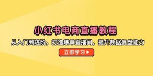 小红书电商直播教程,从入门到进阶,打造爆单直播间,提升数据复盘能力-KJ分享